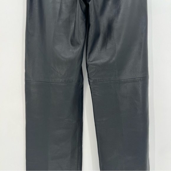Henry Nichols 100% Genuine Leather Black Pleated Leather Pants Size 36 See Meas. - Picture 11 of 12